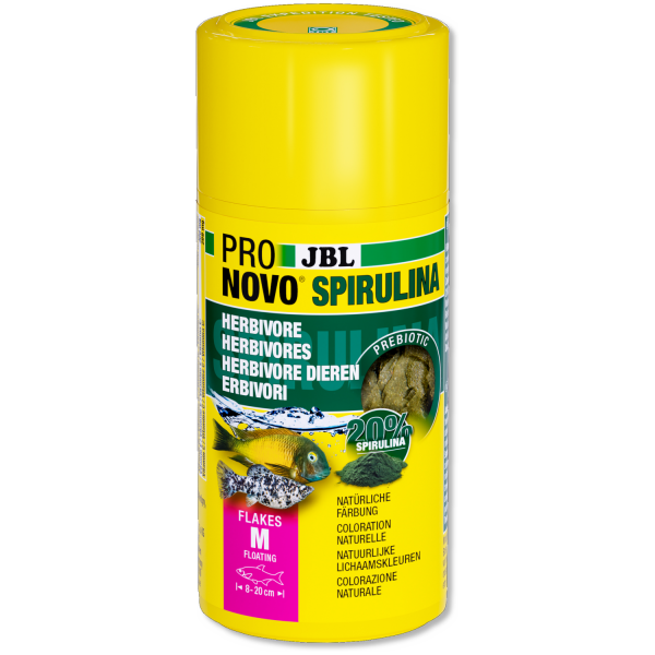 JBL Pronovo Spirulina Flakes M, 100 ml | Flockenfutter für Algenfresser