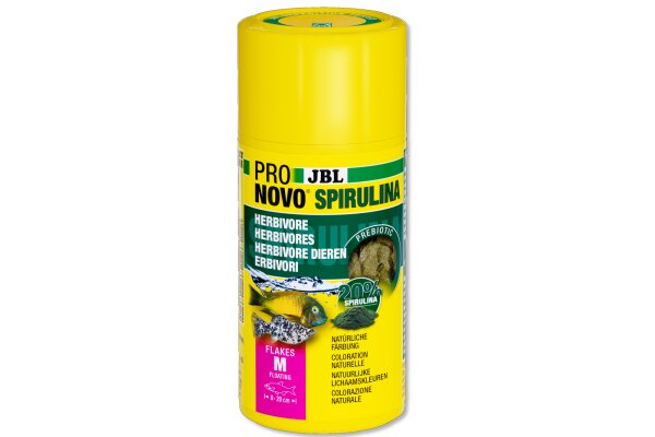 JBL Spirulina Flockenfutter - Hauptfutter für Algenfresser, 100 ml