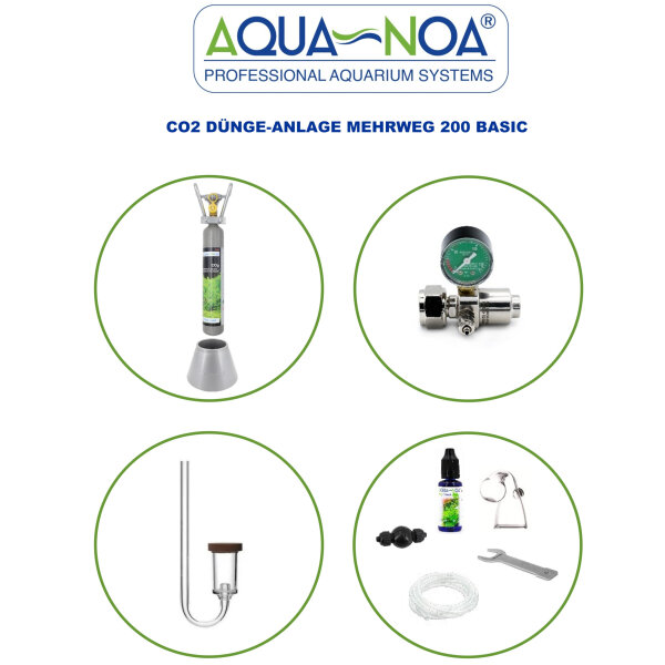 AQUA-NOA - CO2 Düngeanlage Basic 200, Mehrweg 500g (v2024)