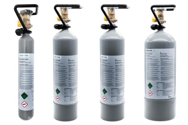 AQUA-NOA - CO2 Mehrweg-Flaschen mit Cage 500-3000 g, Gewinde W 21,8 x 1/14"