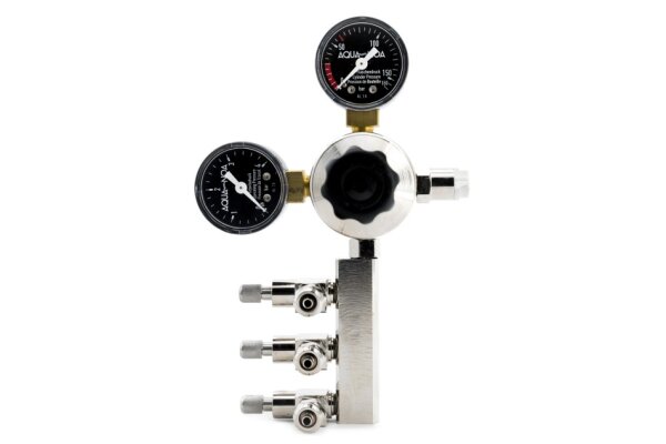 AQUA-NOA - CO2 Druckminderer Profi M3 mit 3 Feinnadelventilen, W21,8 x 1/14", Mehrweg