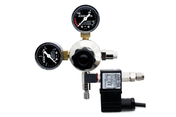 AQUA-NOA - CO2 Druckminderer Profi MVR mit Feinnadel-, Magnetventil- und Rückschlag, W21,8 x 1/14", Mehrweg