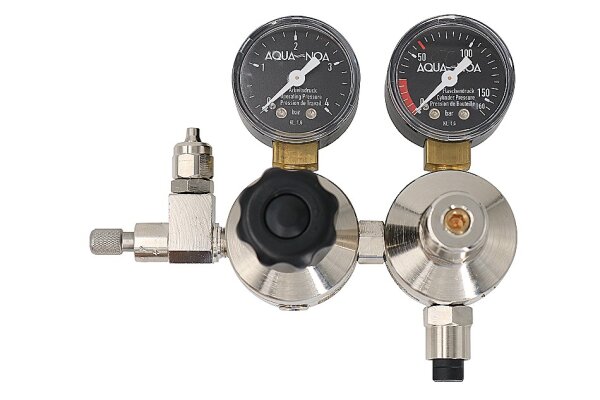 AQUA-NOA - CO2 Doppelkammer-Druckminderer Profi M mit Feinnadelventil, W21,8 x 1/14", Mehrweg