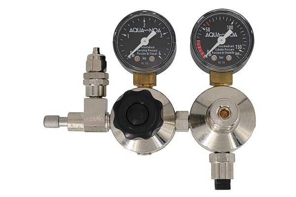 AQUA-NOA - CO2 Doppelkammer-Druckminderer Profi M+ mit Feinnadel- und Rückschlagventil, W21,8 x 1/14", Mehrweg