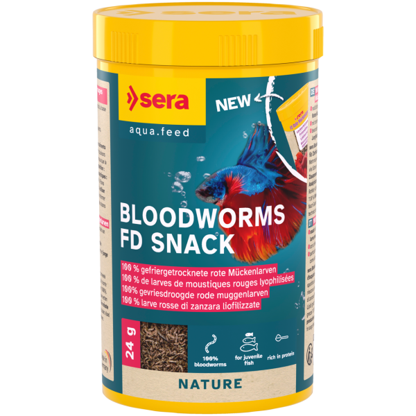 sera Bloodworms FD Snack, 250 ml | Rote Mückenlarven Vorratspackung