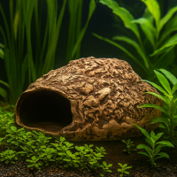 Aquarium Felsendom aus Ton, 21 x 19 x 12 cm | XXL-Höhle für Barsche & große Welse