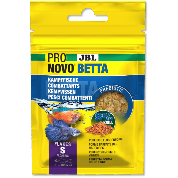 JBL Pronovo Betta Flakes S, 20 ml | Prebiotisches Flockenfutter
