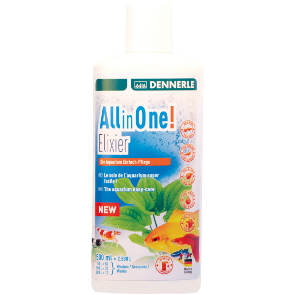 Dennerle All in One! Elixier, 500 ml | Komplette Aquariumpflege