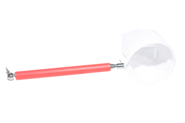 Profi Garnelenkescher rund (13-52 cm), rot | Stabiles Netz & Edelstahlgriff