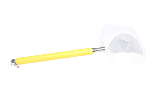 Profi Garnelenkescher rund (13-52 cm), gelb | Stabiles Netz & Edelstahlgriff