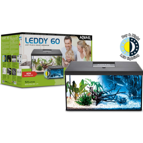 Aquael Aquarienset Leddy Day & Night 60  - 60 x 30 x 30 cm, 54 Liter (2.0)