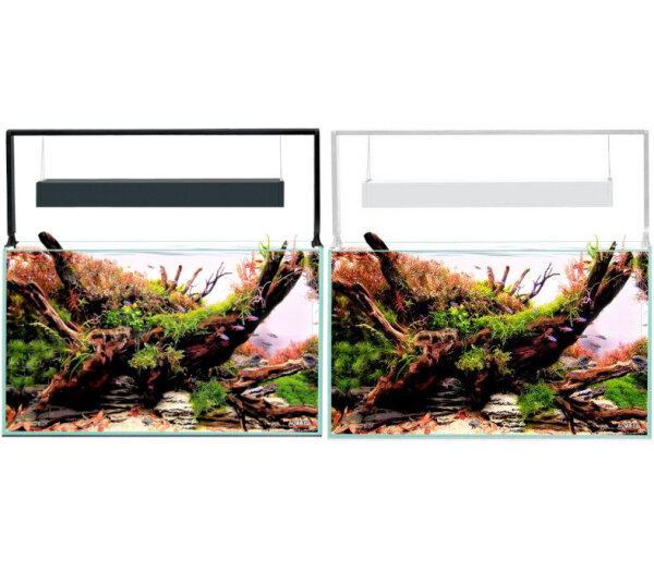Aquael UltraScape 60 Weißglas Aquarium | 64 l Aquascaping-Aquarium mit LED-Beleuchtung