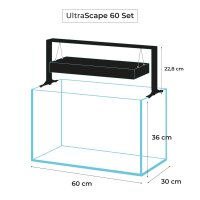 Aquael UltraScape 60 Weißglas Aquarium | 64 l Aquascaping-Aquarium mit LED-Beleuchtung