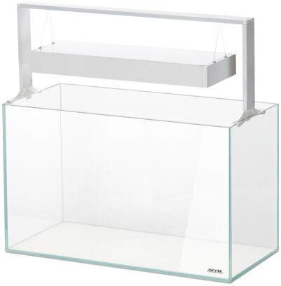 Aquael UltraScape 60 Weißglas Aquarium Snow | 64 l Aquascaping-Aquarium mit weißer LED-Halterung