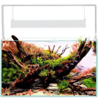 Aquael UltraScape 60 Weißglas Aquarium Snow | 64 l Aquascaping-Aquarium mit weißer LED-Halterung