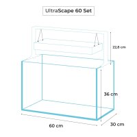 Aquael UltraScape 60 Weißglas Aquarium Snow | 64 l Aquascaping-Aquarium mit weißer LED-Halterung