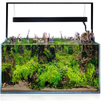 Aquael UltraScape 90 Weißglas Aquarium Forest | 243 l Aquascaping-Aquarium mit schwarzer LED-Halterung