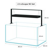 Aquael UltraScape 90 Weißglas Aquarium Forest | 243 l Aquascaping-Aquarium mit schwarzer LED-Halterung