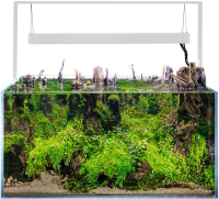 Aquael UltraScape 90 Weißglas Aquarium Snow | 243 l Aquascaping-Aquarium mit weißer LED-Halterung