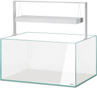Aquael UltraScape 90 Weißglas Aquarium Snow | 243 l Aquascaping-Aquarium mit weißer LED-Halterung