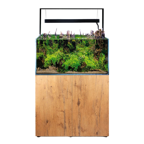 Aquael UltraScape 90 Weißglas Aquarium Kombination Forest | 243 l Set mit dunklem Unterschrank