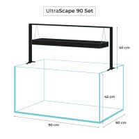 Aquael UltraScape 90 Weißglas Aquarium Kombination Forest | 243 l Set mit dunklem Unterschrank