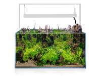 Aquael UltraScape 90 Weißglas Aquarium Kombination Snow | 243 l Set mit weißem Unterschrank