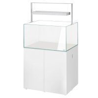 Aquael UltraScape 90 Weißglas Aquarium Kombination Snow | 243 l Set mit weißem Unterschrank