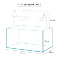 Aquael UltraScape 90 Weißglas Aquarium Kombination Snow | 243 l Set mit weißem Unterschrank