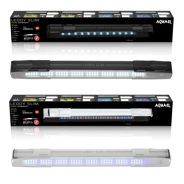 Aquael Leddy Slim Sunny D&N 2.0 32W, Aufsetzlampe für 80 - 107 cm breite Aquarien