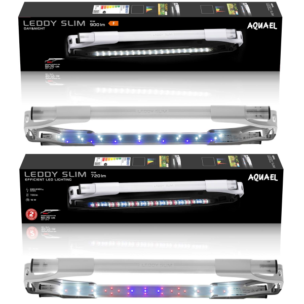 Aquael Leddy Slim 2.0 10W, Aufsetzlampe für 50 - 70 cm breite Aquarien