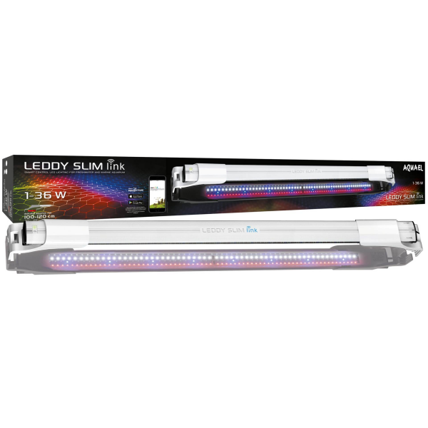 Aquael Leddy Slim Link 2.0 36W weiß, Aufsetzlampe für 100 - 120 cm breite Aquarien