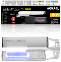 Aquael Leddy Slim DUO 10W Sunny Plant & Night 2.0 weiß, Aufstecklampe für 20 - 50 cm breite Aquarien