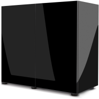 Aquael Aquariumset Glossy 80 Kombination Day & Night schwarz | 125 l mit Unterschrank