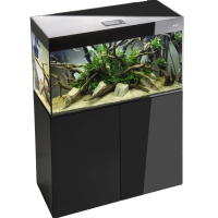 Aquael Aquariumset Glossy 100 Kombination Day & Night schwarz | 215 l mit Unterschrank
