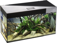 Aquael Aquariumset Glossy 100 Kombination Day & Night schwarz | 215 l mit Unterschrank