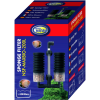 Aqua Nova NSF-MAXBIO-200L Doppel-Schwammfilter | Standard mit Saughalter
