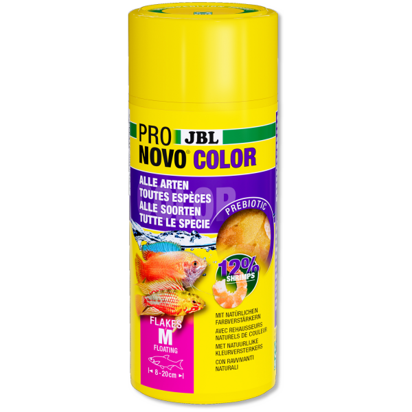 JBL Pronovo Color Flakes M, 100 ml | Prebiotisches Farbfutter