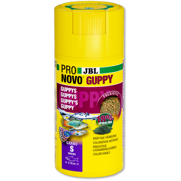 JBL Pronovo Guppy Grano S, 250 ml | Prebiotisches Guppy-Futter Großpackung
