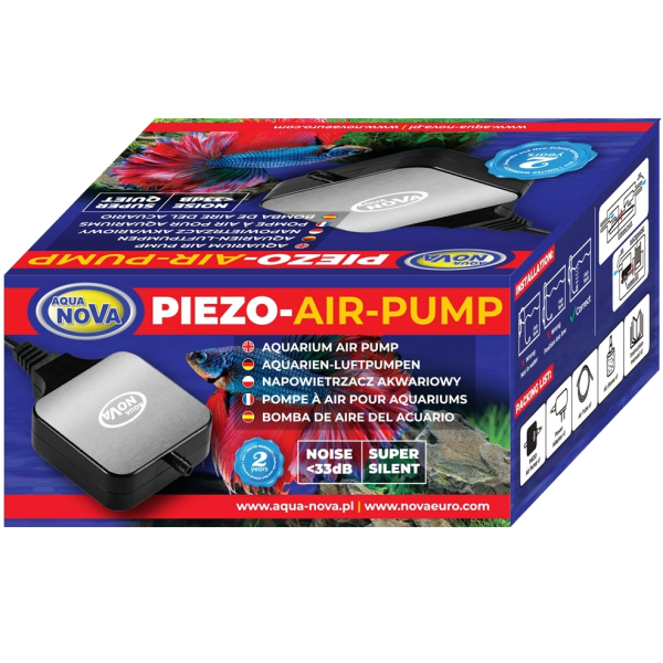 Aqua Nova Aquarium Luftpumpe PIEZO-AIR | 18 l/h (1,5 Watt)