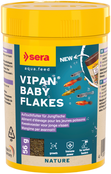 sera Vipan Baby Flakes | Prebiotisches Aufzuchtfutter für Jungfische