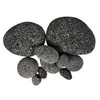 Crater Pebbles grau 30–120 mm | 2 kg Netz-Mix Hardscape-Steine für Aquascaping