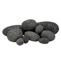 Crater Pebbles grau 30–120 mm | 2 kg Netz-Mix Hardscape-Steine für Aquascaping