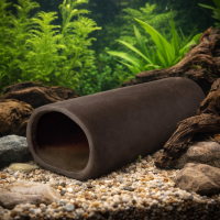 Hobby Catfish Cave braun Größe L | 16 cm massive Bruthöhle aus Ton für große L-Welse (5,7 x 9,5 x 16cm)