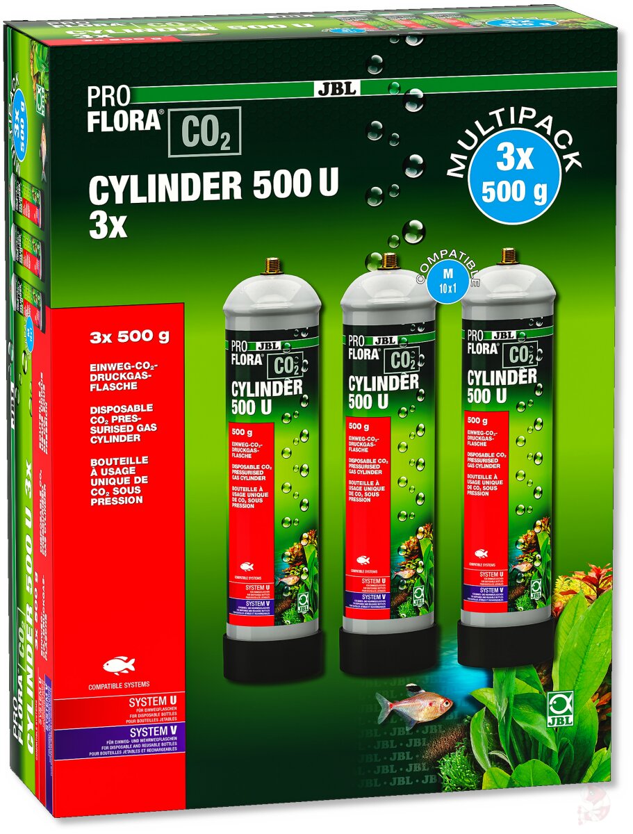 JBL PROFLORA CO2 CYLINDER 500 U 3x Einwegflasche 3 x 500g