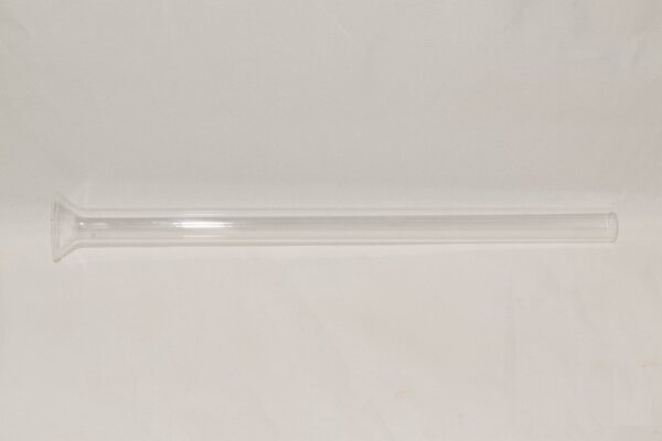 Glas Futterrohr mit Trichter, 32 cm lang