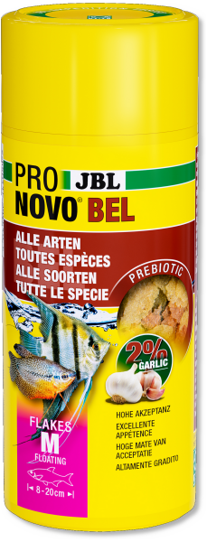 JBL Pronovo Bel Flakes M - Hauptfutter für Aquarienfische 8-20 cm, 250 ml