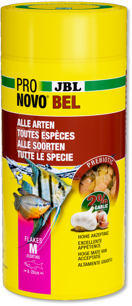 JBL Pronovo Bel Flakes M - Hauptfutter für Aquarienfische 8-20 cm, 1000 ml