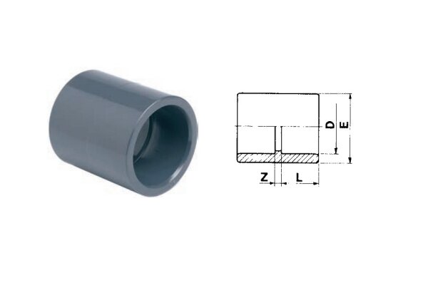 PVC Muffe (16 Bar) Ø 75 mm