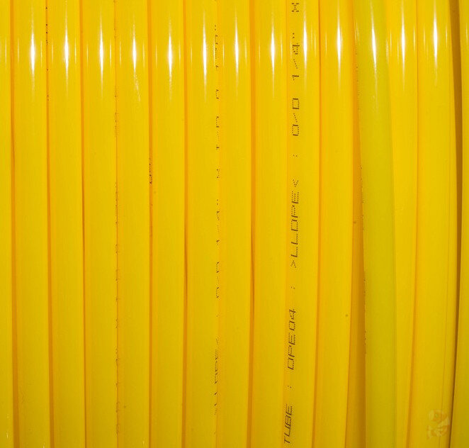 Schlauch gelb 1/4" aus Polyethylen, 1 Meter